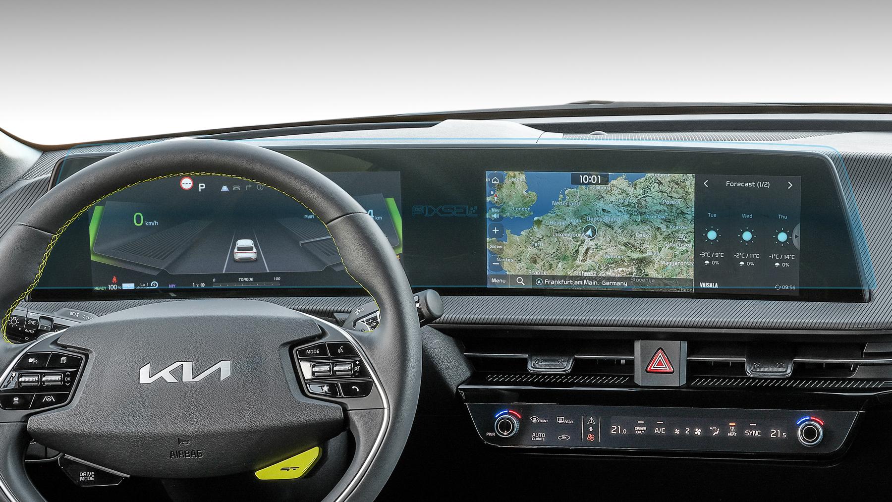 Стекло защитное Pixsel гибридный глянец на приборную панель KIA EV6 31,1“ 2022