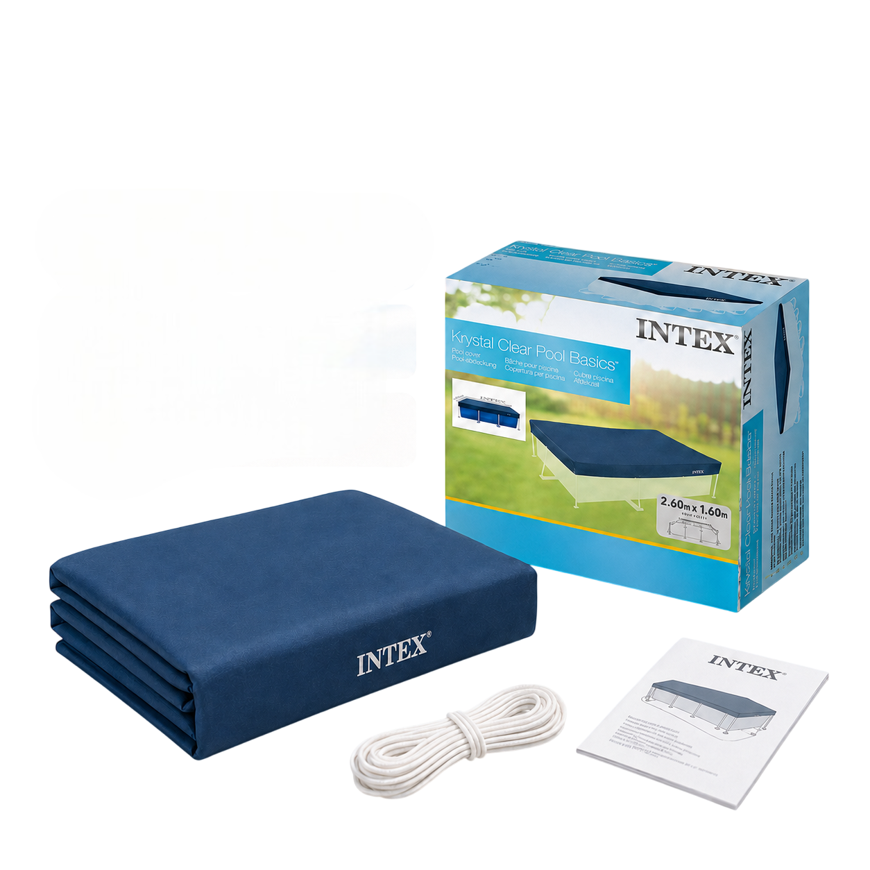Тент-покрытие Intex Krystal Clear Pool Basics 200×300 см для прямоугольных каркасных бассейнов 160×260 см Темно-синий (3124054034) Тент-покрытие Intex Krystal Clear Pool Basics 200×300 см для прямоугольных каркасных бассейнов 160×260 см Темно-синий (3124054034)