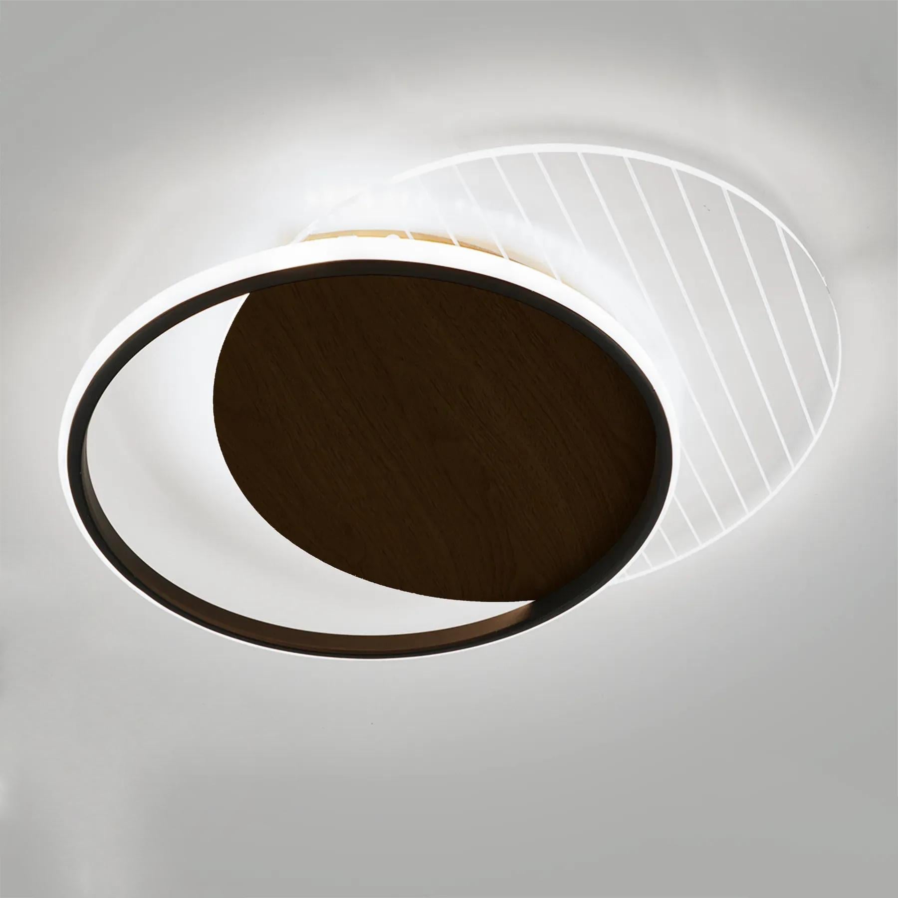Люстра светодиодная ESLLSE AMATO 60W/2R/APP/400x520x52/220V/IP20 Black/White/Wood/Clear (27712904)