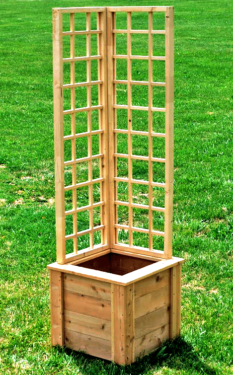 Кашпо со шпалерой из дерева Тронга Сиена (КШР-001105)