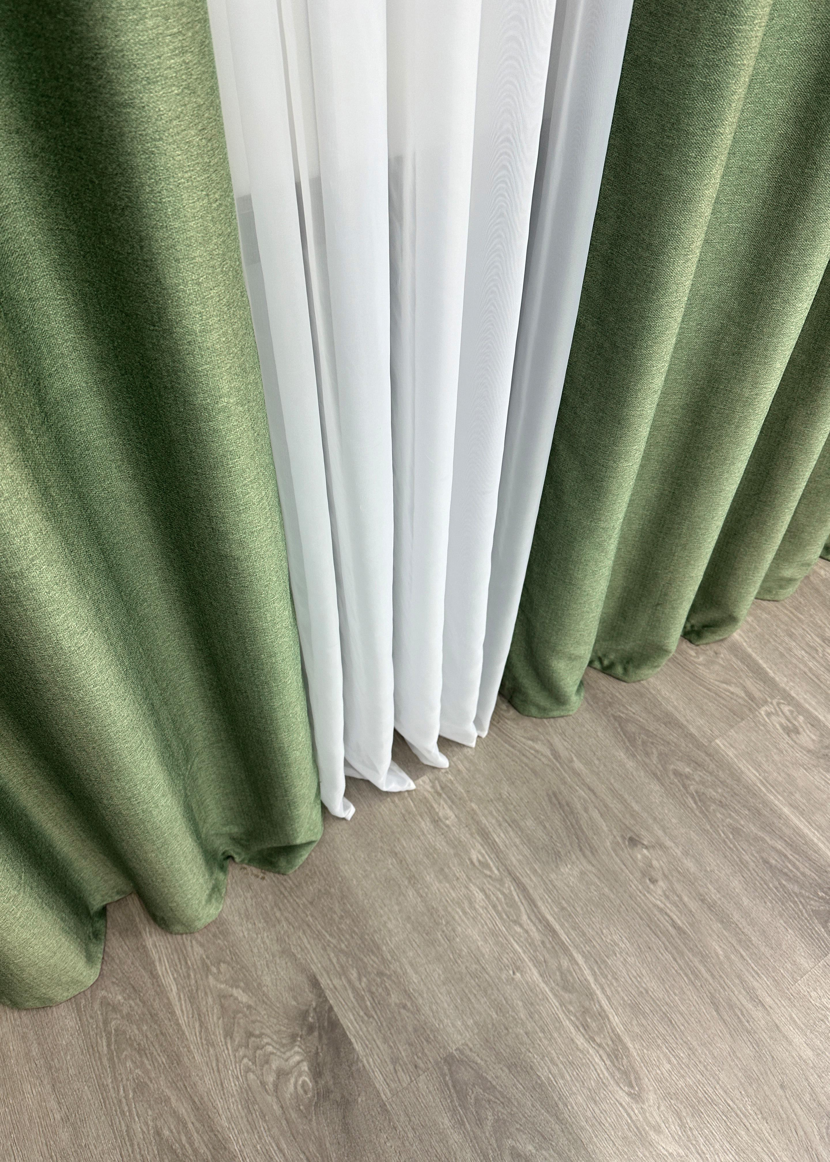 Комплект штор на люверсах VR-Textil Шенил однотонный № 1684ш 150х250 см 2 шт. Зеленый (37-0243) - фото 11 Комплект штор на люверсах VR-Textil Шенил однотонный № 1684ш 150х250 см 2 шт. Зеленый (37-0243) - фото 11