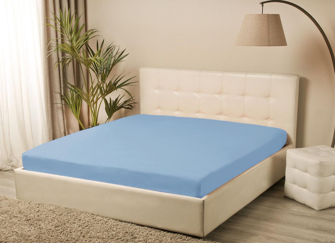 Простынь трикотажная на резинке Lotus 160х200+25 Голубой (2000022172851)