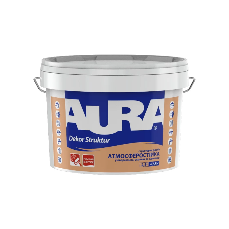 Фарба структурно-фасадна Aura Dekor Struktur 2,5 л (2568924329) Фарба структурно-фасадна Aura Dekor Struktur 2,5 л (2568924329)