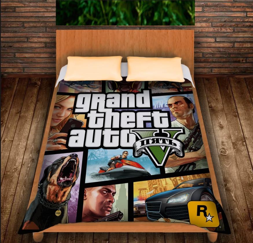 Плед с 3D принтом Grand Theft Auto 5 150х200 см (epi_0182) Плед с 3D принтом Grand Theft Auto 5 150х200 см (epi_0182)