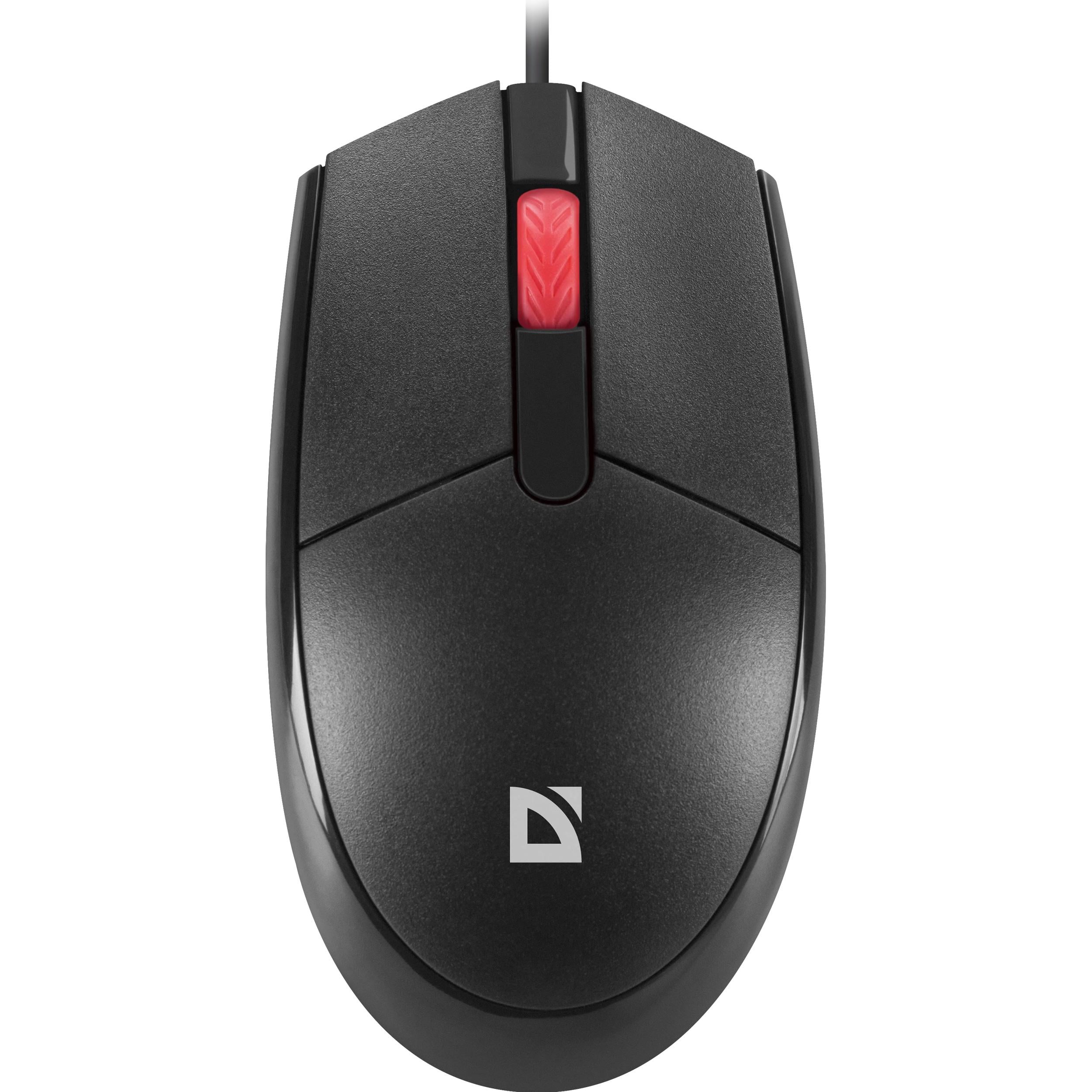 Компьютерная мышка ведущая Defender Delta MM-523 1000 DPI 3 бесшумные кнопки симметричный дизайн Black (52523)