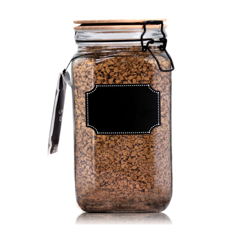 Емкость для сыпучих продуктов SNT с бамбуковой крышкой и доской для надписей 1350 мл (7088-2)