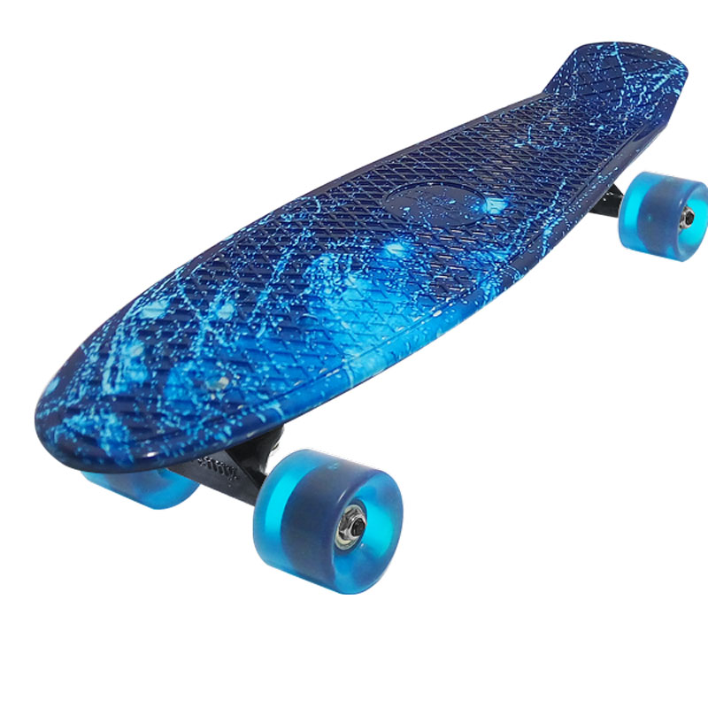Пенниборд Penny Style Nickel LUX 28" светящиеся колеса Ocean Blue (2T2061)