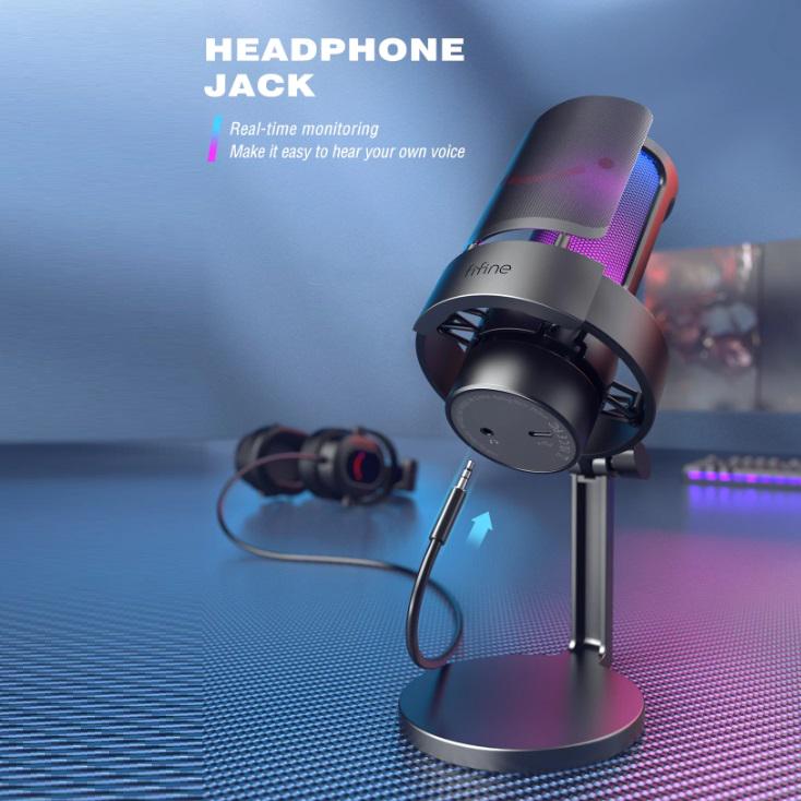 Микрофон Fifine AmpliGame A8 USB с RGB подсветкой и поп фильтром - фото 9