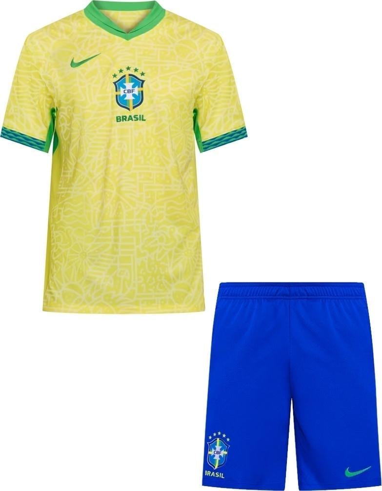 Футбольная форма детская сборной Бразилии 2024-2025 домашняя 95-105 см Желто-зеленый (F0018)