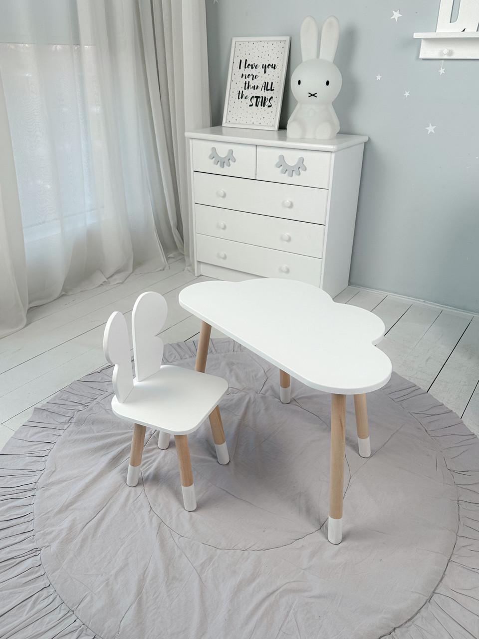 Комплект дитячих меблів Хмарка столик та стілець дерев'яний Білий (П4К-bg-992566) - фото 6 Комплект дитячих меблів Хмарка столик та стілець дерев'яний Білий (П4К-bg-992566) - фото 6