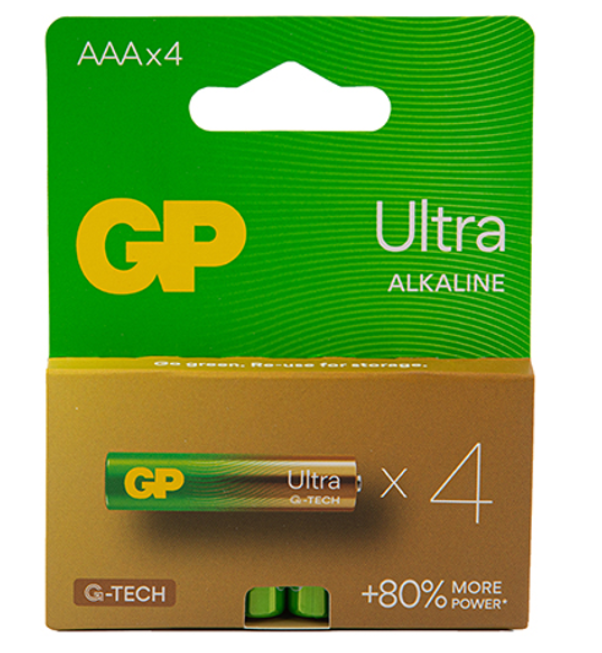 Батарейки GP AAA LR03 Ultra Alkaline 24AU21-SB4