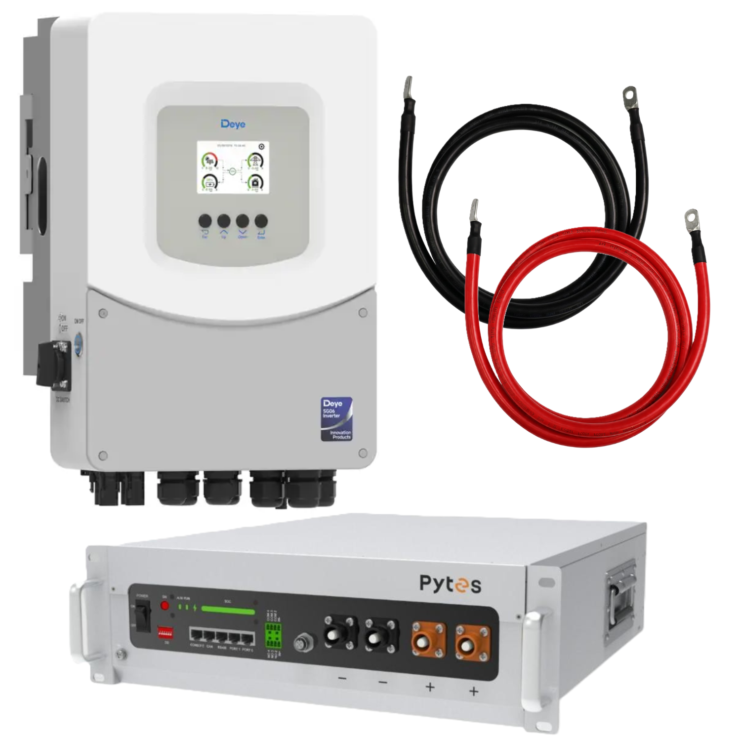Комплект автономного энергоснабжения Deye 6 кВт SUN-6K-SG06LP1-EU-BM2 и Pytes V5° 5,12 кВт·ч (38125123)