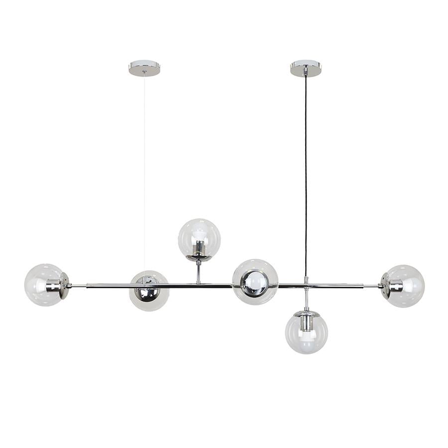 Люстра линейная Levistella 7529802-6 CR+CL на шесть плафонов Хром (2345030714)