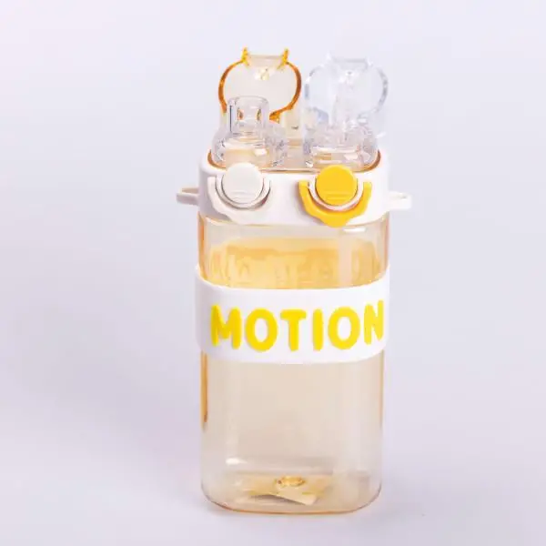 Пляшка для води з трубочкою спортивна пластикова для тренувань 550 мл Жовтий (6783) - фото 4