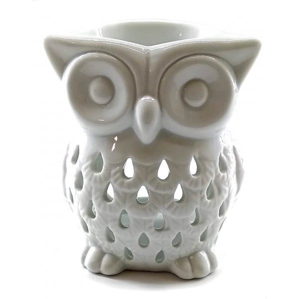 Аромалампа керамічна Сова 10х9х6,5 см Білий