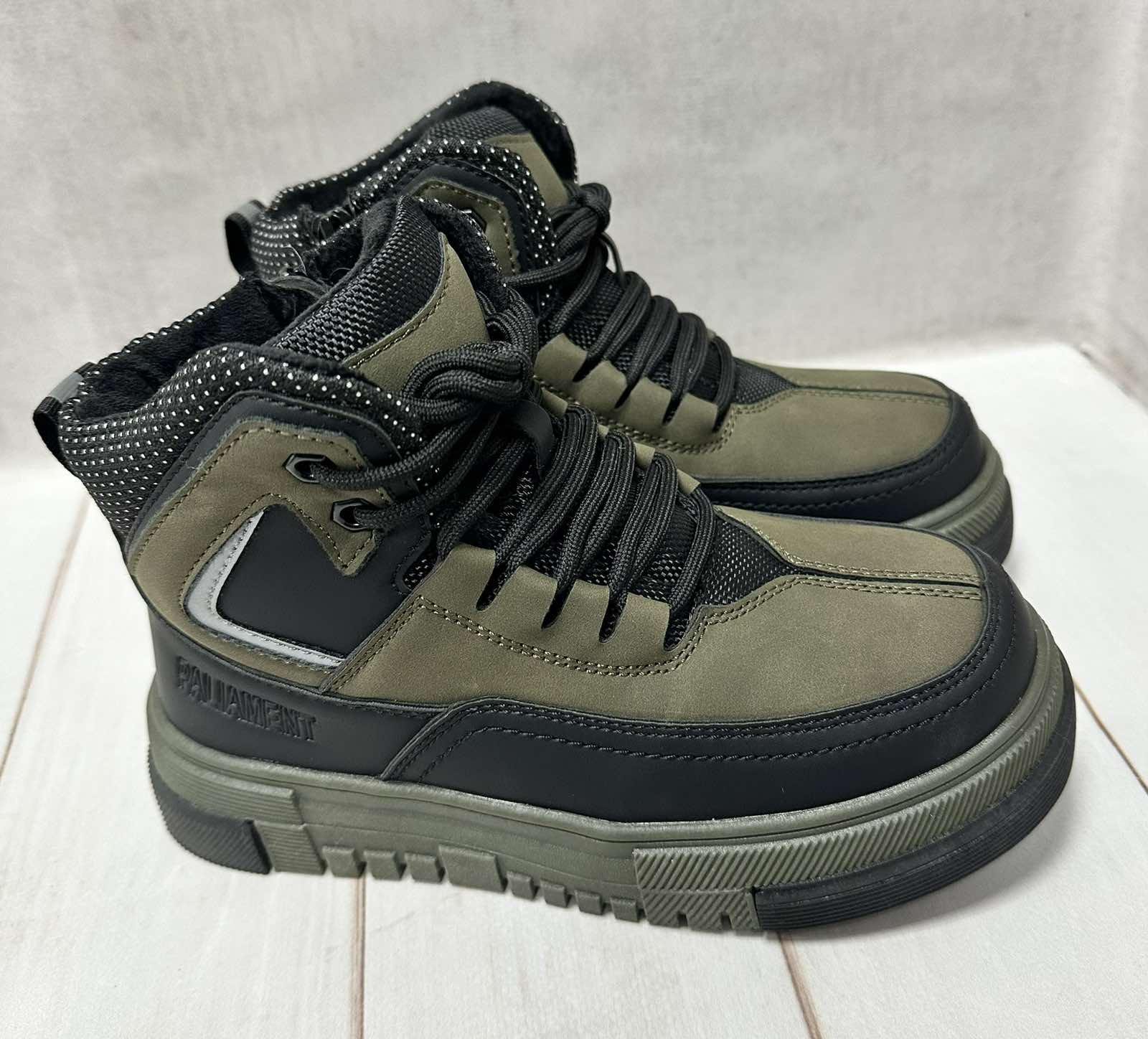 Кросівки зимові дитячі на овчині Paliament р.32 21 см Хакі - фото 3