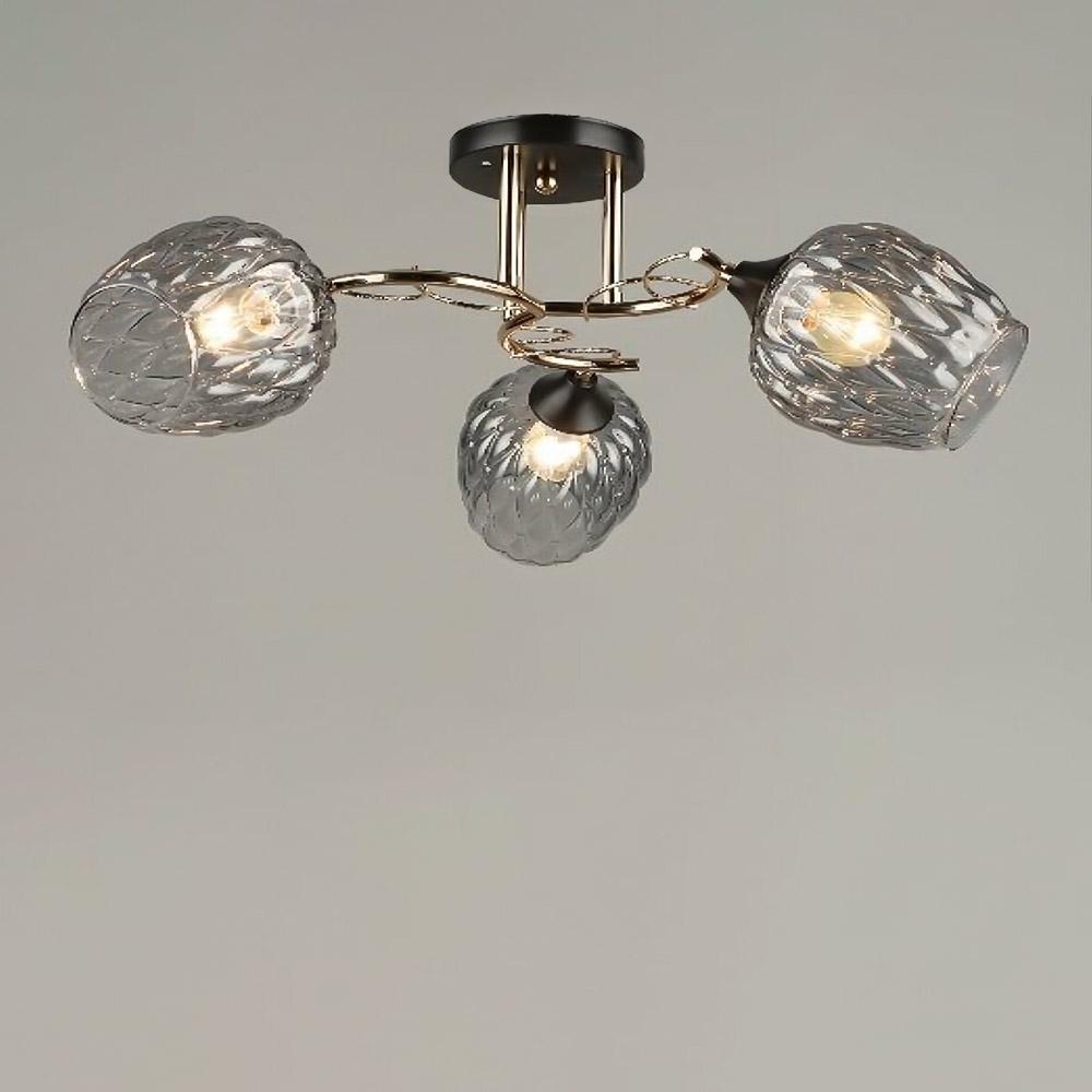 Люстра потолочная Light House SRS-19249/3 Черный/Золотой/Серый 