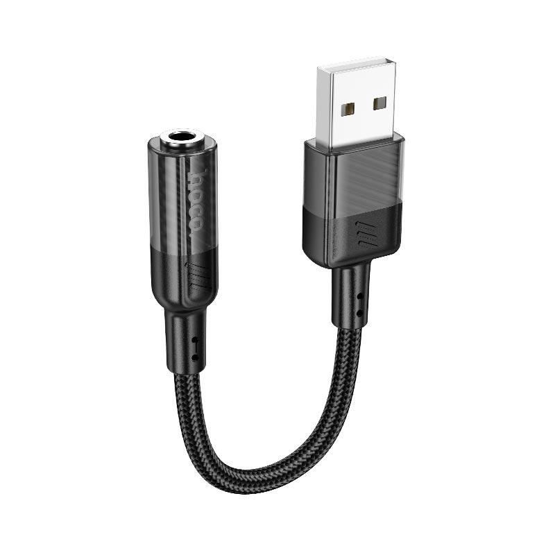 Перехідник Hoco LS37 USB to 3,5 мм 15 см Black - фото 6