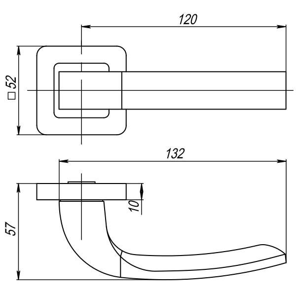 Ручка дверная Punto ORION QR GR/CP-23 Графит/хром (34791) - фото 2