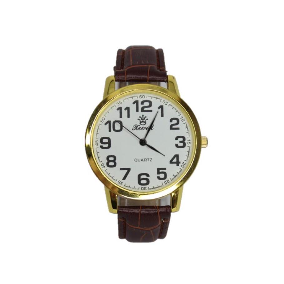 Часы мужские Xwei на ремне d-40 Gold White Brown (3613)