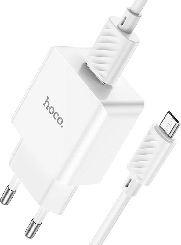 Устройство зарядное Hoco C106A 2,1A/кабель microUSB White (36680)
