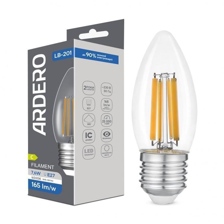 LED-лампа ARDERO LB-201 7,6 Вт E27 4000K (29177238)