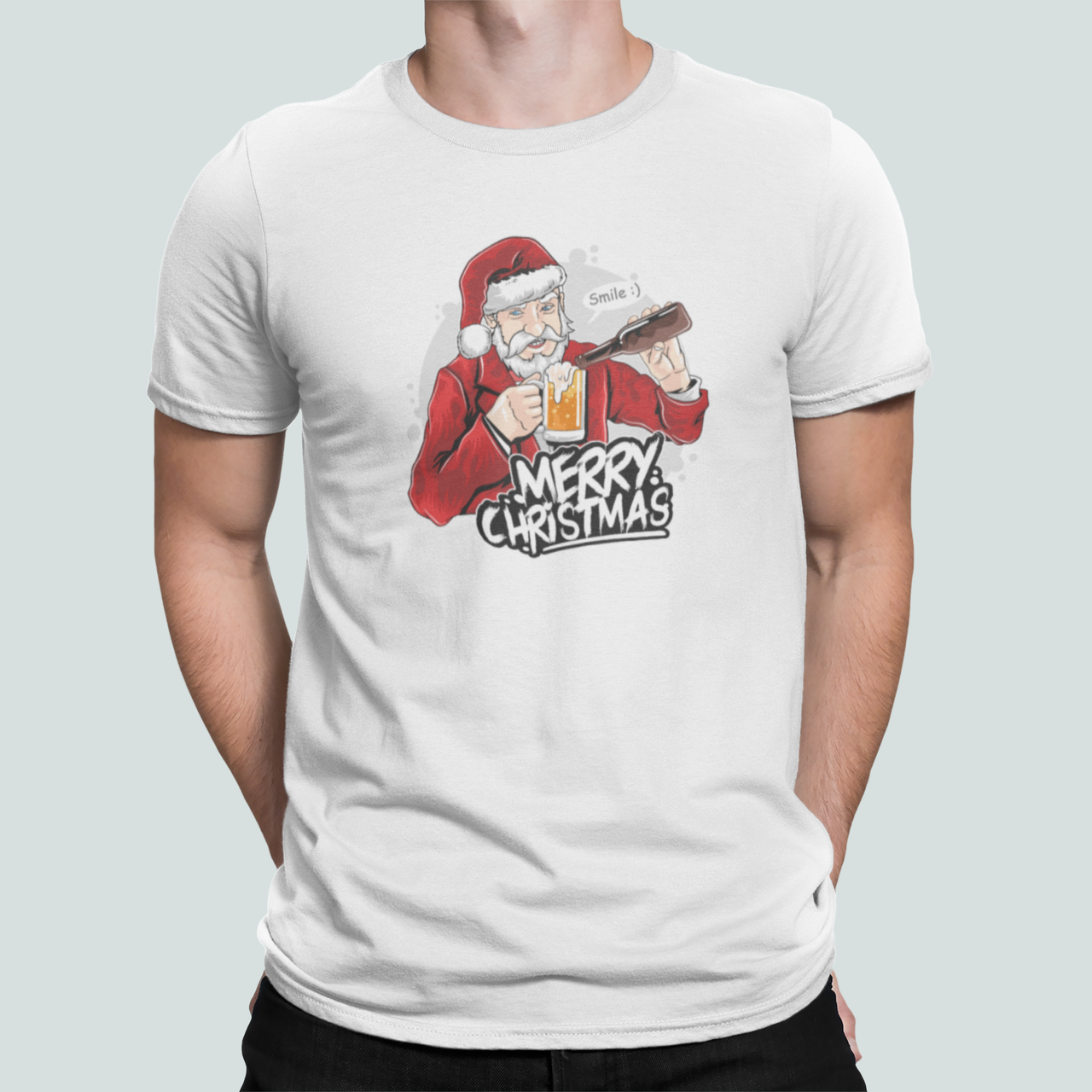 Футболка мужская новогодняя Stedman с принтом Санта любит пиво S Белый (НГ115-7) Футболка мужская новогодняя Stedman с принтом Санта любит пиво S Белый (НГ115-7)