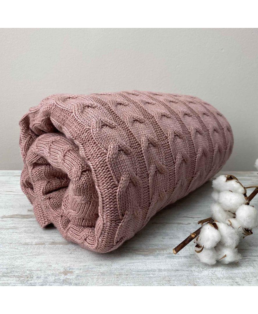 Плед Глория косы 190х220 см Пепел розы (014600) - фото 2 Плед Глория косы 190х220 см Пепел розы (014600) - фото 2