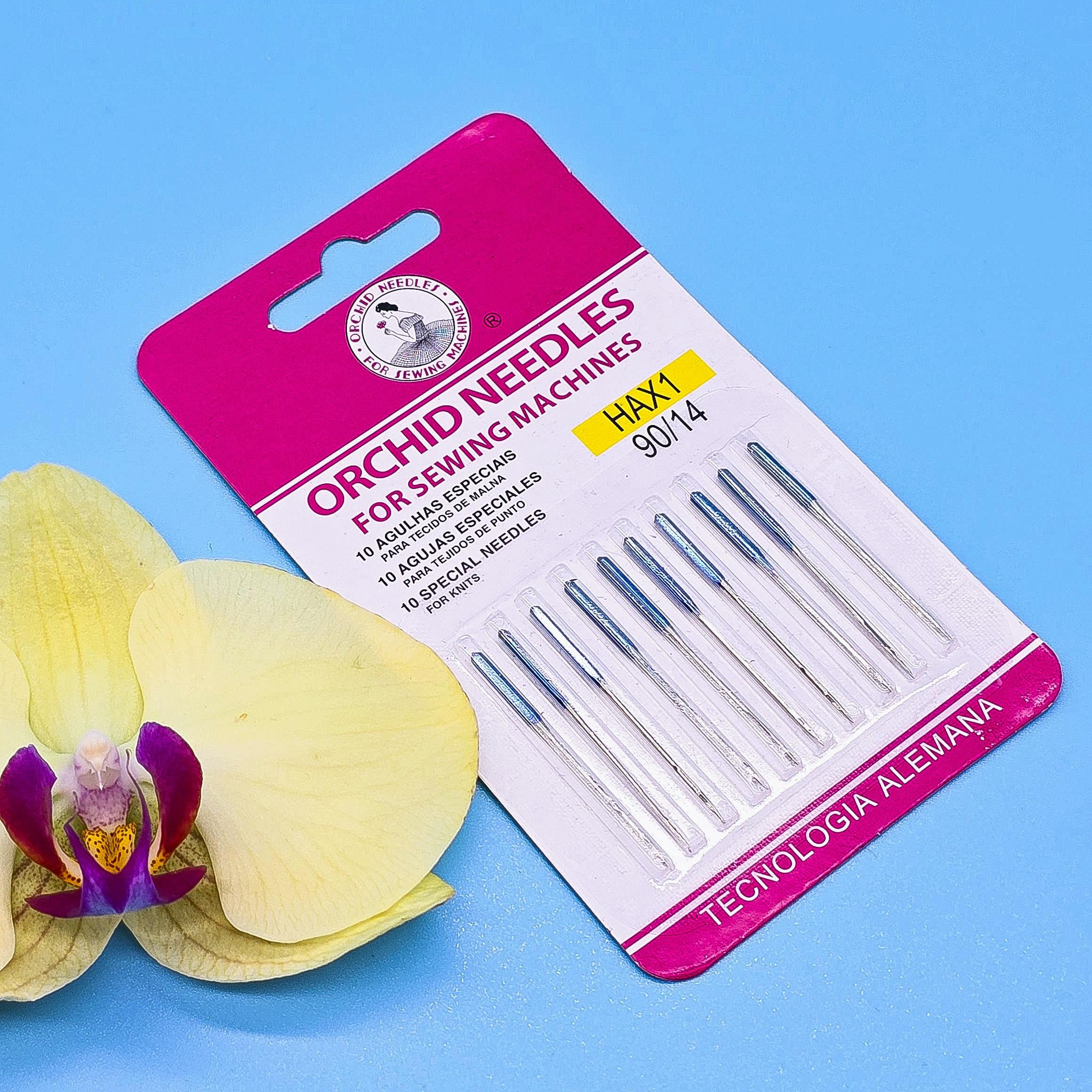 Иглы ORCHID Needles для бытовых швейных машин HAx1 № 90/14 трикотаж в упаковке 10 шт.