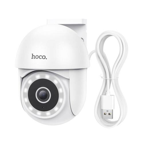 Камера видеонаблюдения Hoco D2 PTZ HD camera 3мп IP65 FHD outdoor с датчиком движения Белый (703067) - фото 2