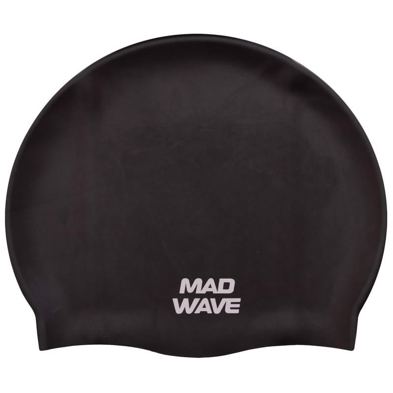 Шапочка для плавания Mad Wave Intensive Big M053112 силиконовая Черный (AM0009483) - фото 1