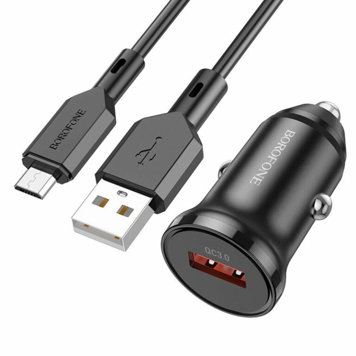 Зарядний пристрій Borofone BZ18 з кабелем MicroUSB Black (12773896) - фото 1