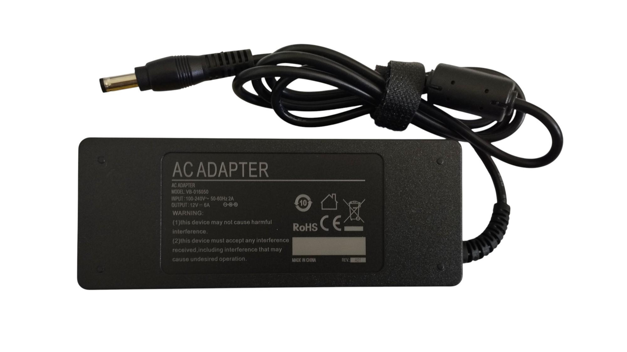 Блок питания для монитора 72W LCD 12V 6A 5,5x2,5 мм (CHD-1260)