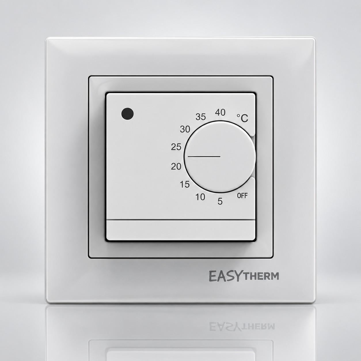 Терморегулятор для теплого пола Easytherm ET-20M 16 А с датчиком пола механический Белый матовый