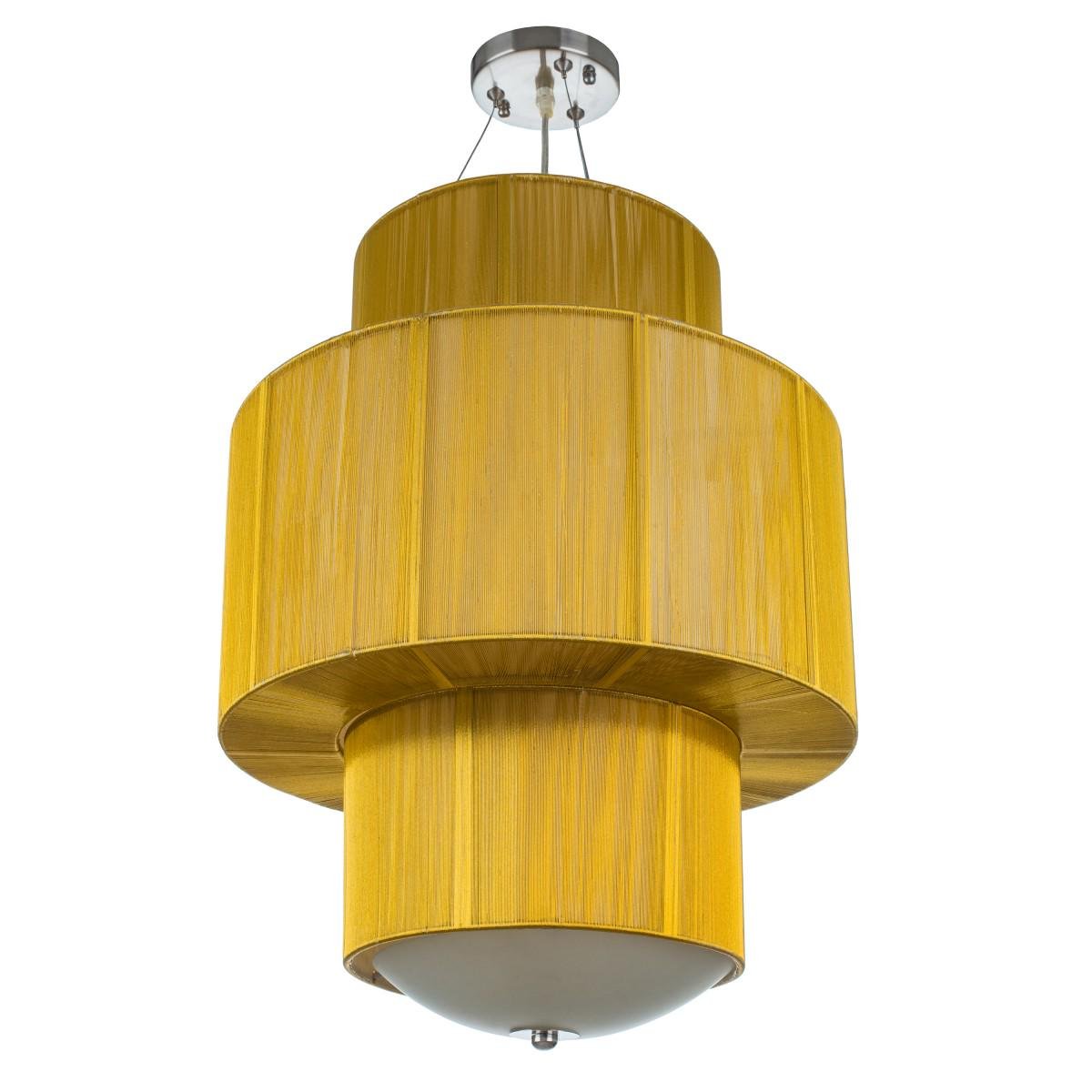 Люстра подвесная Brille BR-494S/4 Gold с абажуром и подсветкой