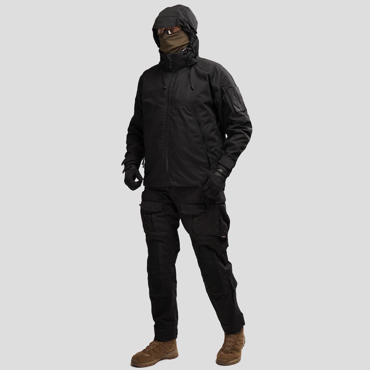 Комплект демисезонной военной формы UATAC Gen 5.6 Ripstop брюки и куртка XL Black (2675059570)