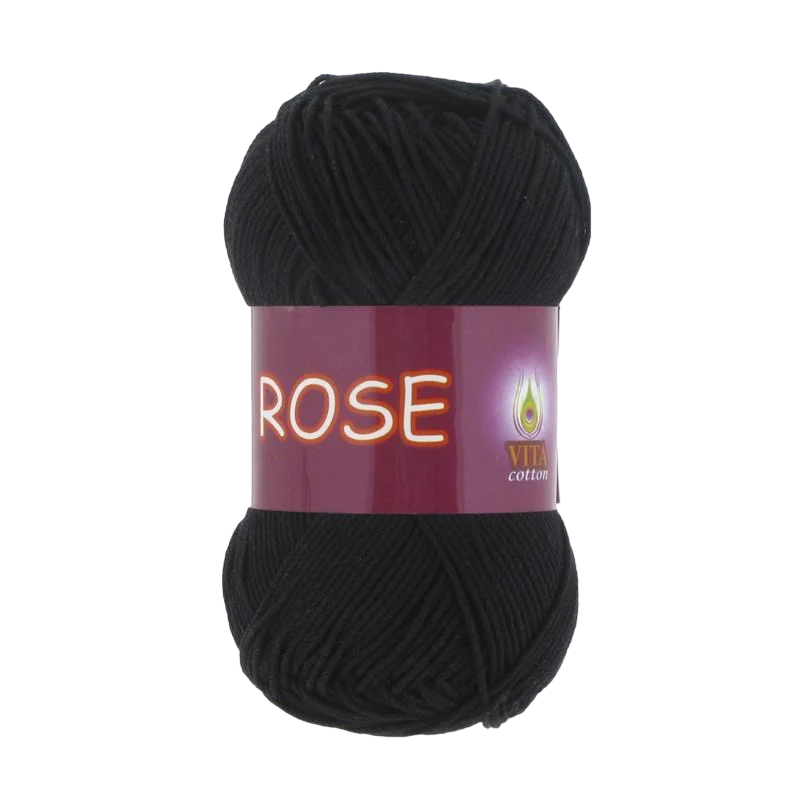 Пряжа Vita Cotton Rose 3902 черный (3344)
