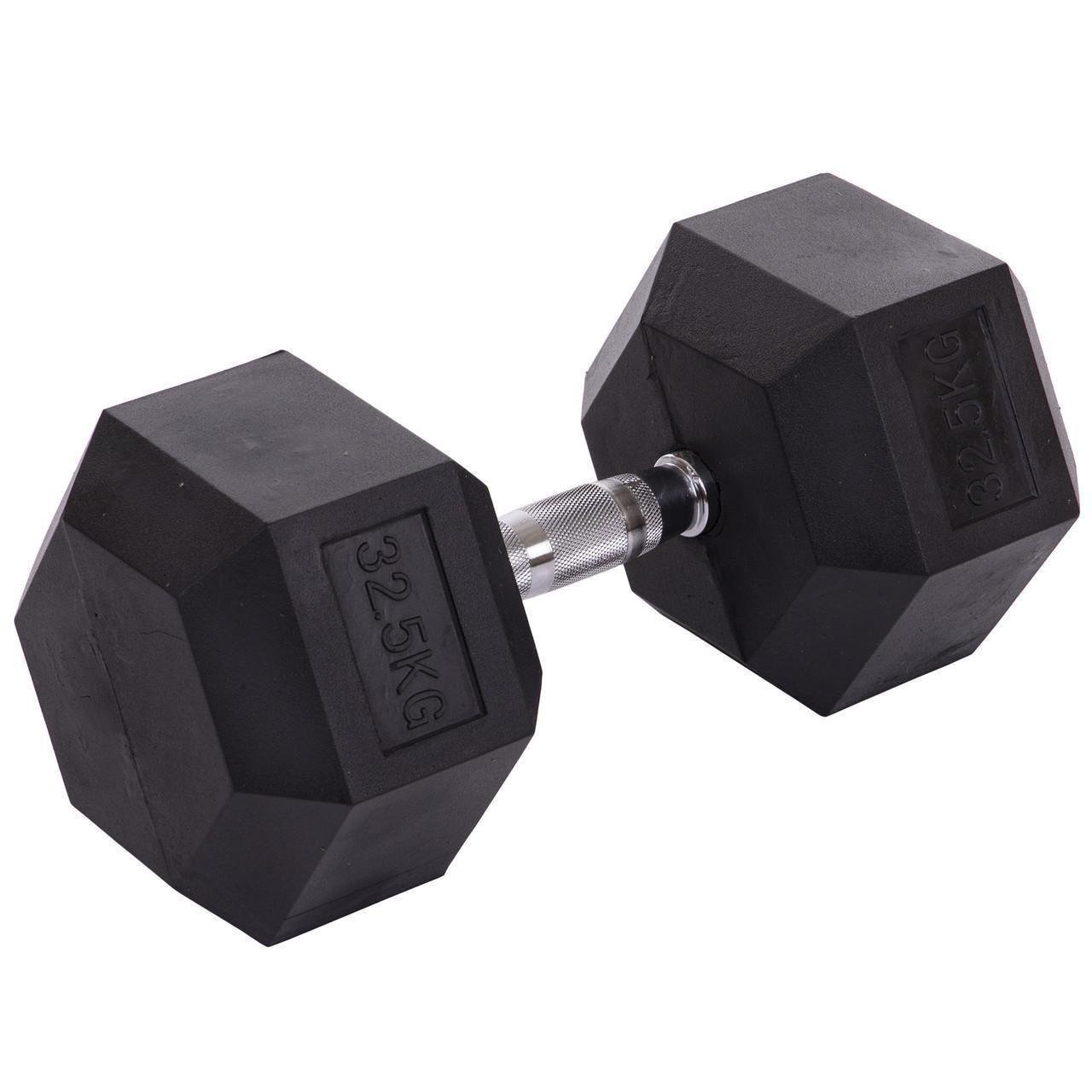 Гантель цільна Zelart TA-2679-32_5 шестигранна гексагональна гумова 32,5 кг (2532858634) - фото 1 Гантель цільна Zelart TA-2679-32_5 шестигранна гексагональна гумова 32,5 кг (2532858634) - фото 1