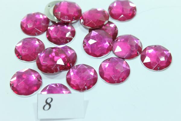 Камни пришивные Кружок большой 18 мм 20 шт. Малиновый