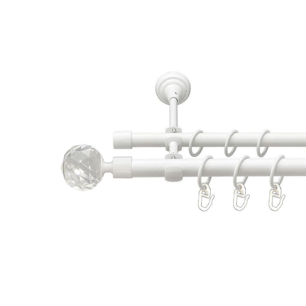 Карниз Orvit Люмиера двухрядный гладкий 19/16 мм 240 см Белый (00-00021235)
