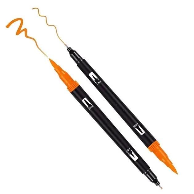 Набор двусторонних маркеров для скетчинга Dual Brush Pens на водной основе в сумке 80 шт. (3_06057) - фото 7