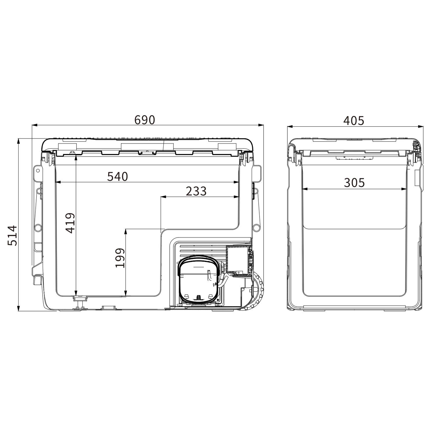 Автохолодильник компрессорный с батареей ALPICOOL U55E - фото 6