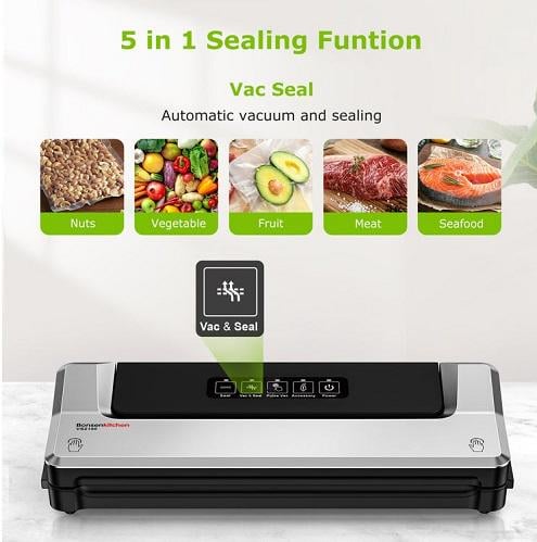 Вакуумний пакувальник 4 режими/шланг для вакуумування контейнерів/пакети 5 шт. Сріблястий - фото 4 Вакуумний пакувальник 4 режими/шланг для вакуумування контейнерів/пакети 5 шт. Сріблястий - фото 4