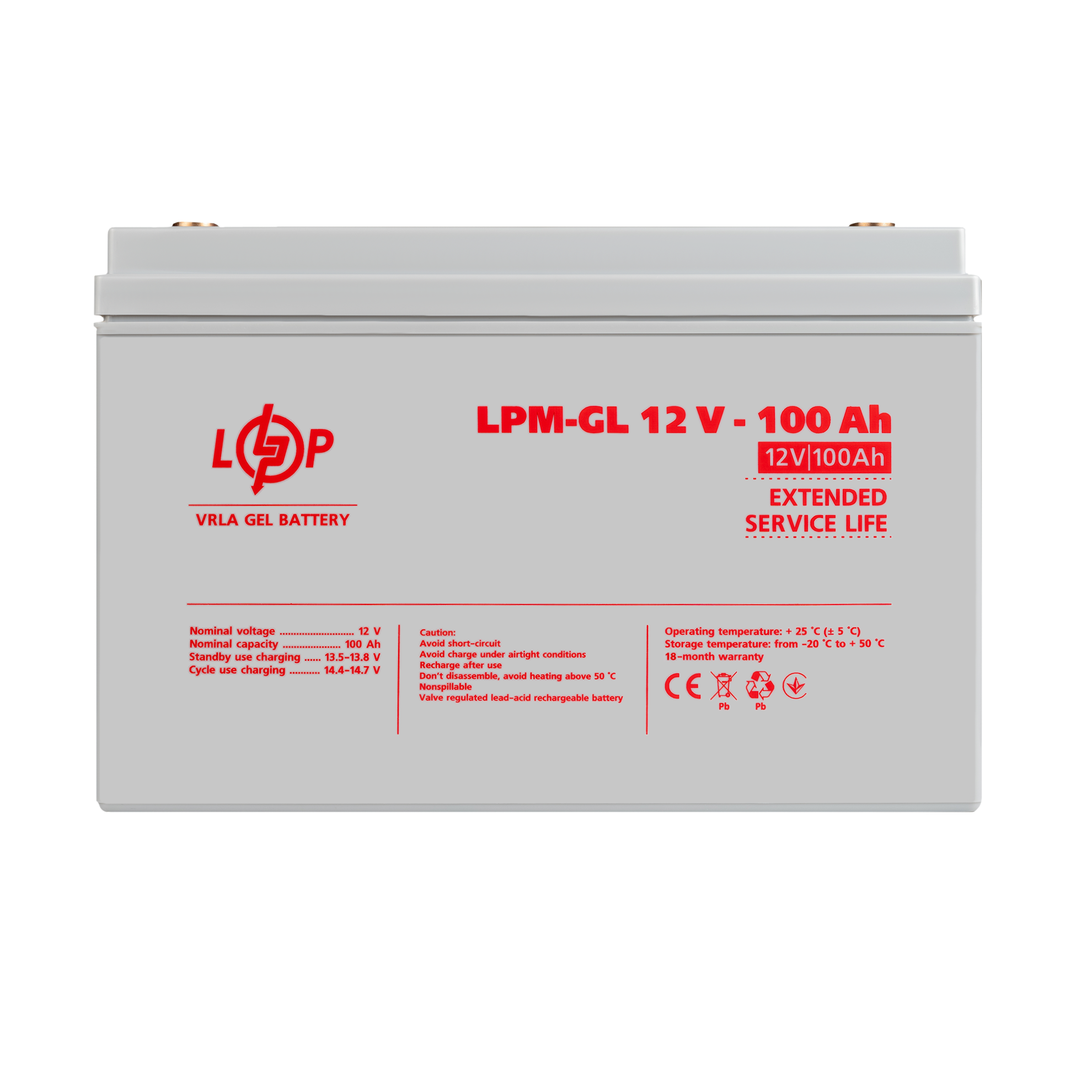 Аккумулятор гелевый LPM-GL 12V-100 Ah