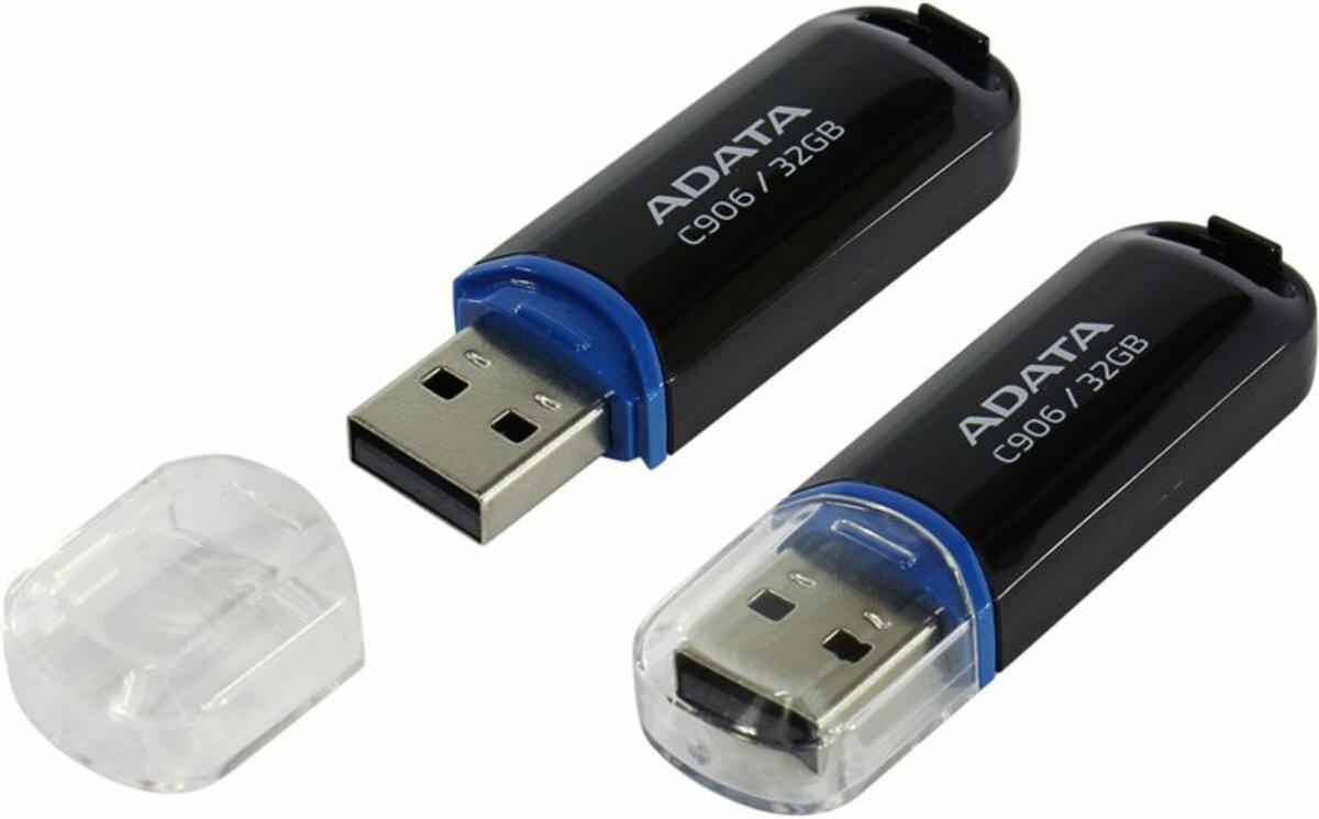 Флеш-накопичувач A-Data C906 USB2.0 32 GB Black (AC906-32G-RBK) - фото 2