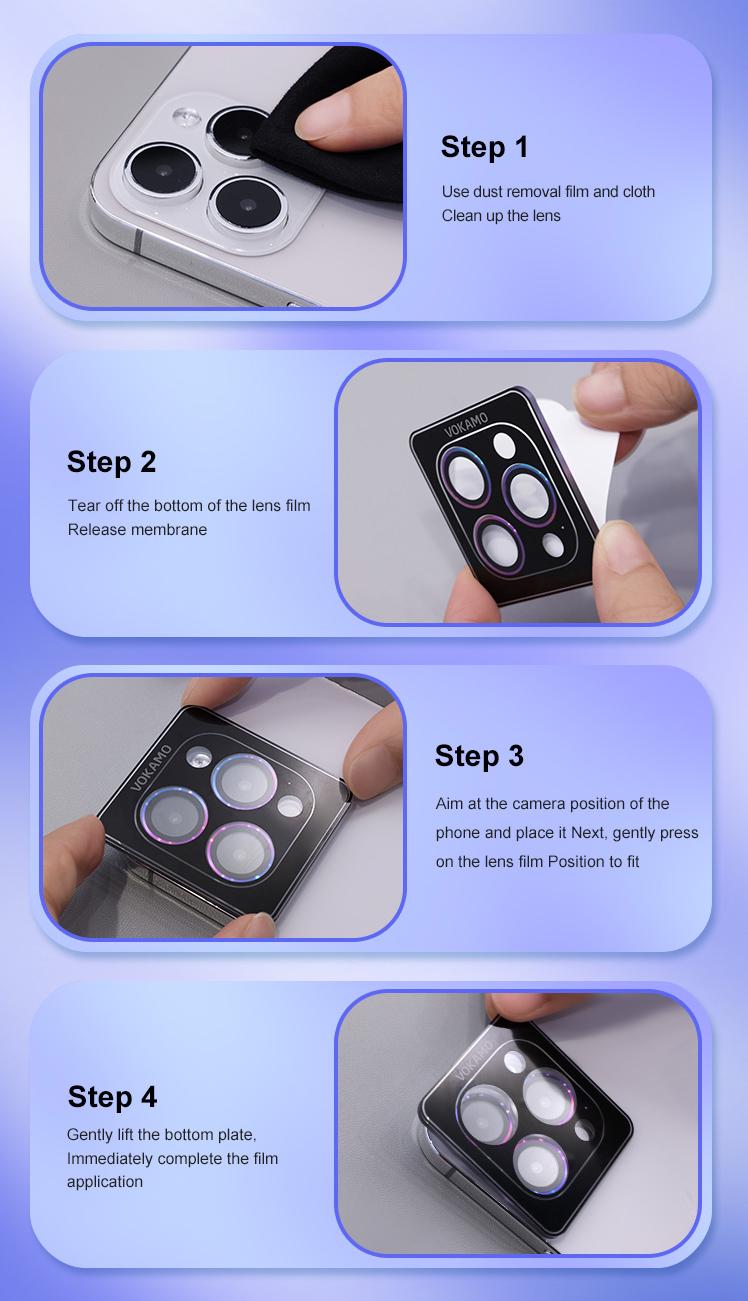 ᐉ Защитное стекло Vokamo антибликовое для камеры iPhone 15/15 Plus