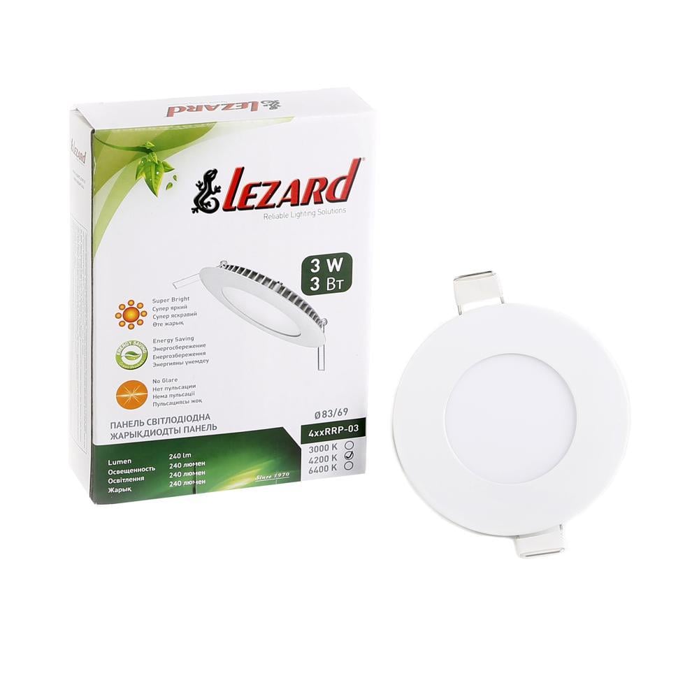 Точечный светильник Lezard LED встроенный круглый 3W 4200K Белый (442RRP-03) - фото 2