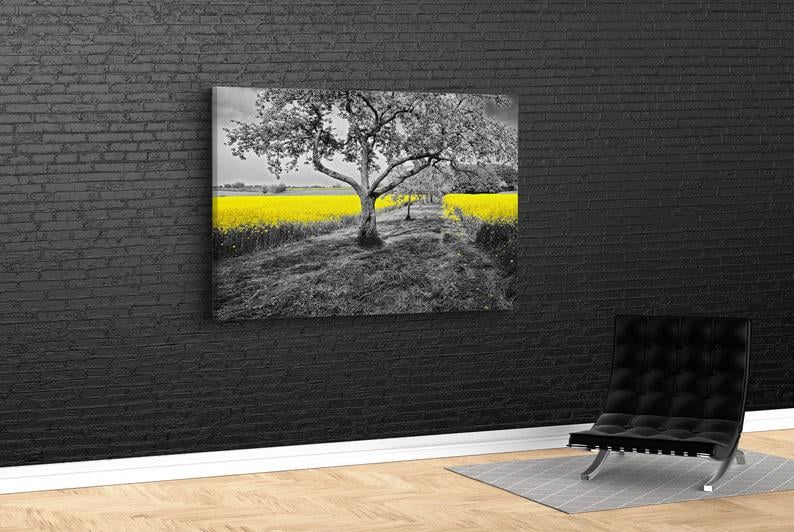 Картина для интерьера Деревья на желтом поле 51x34 см (611)