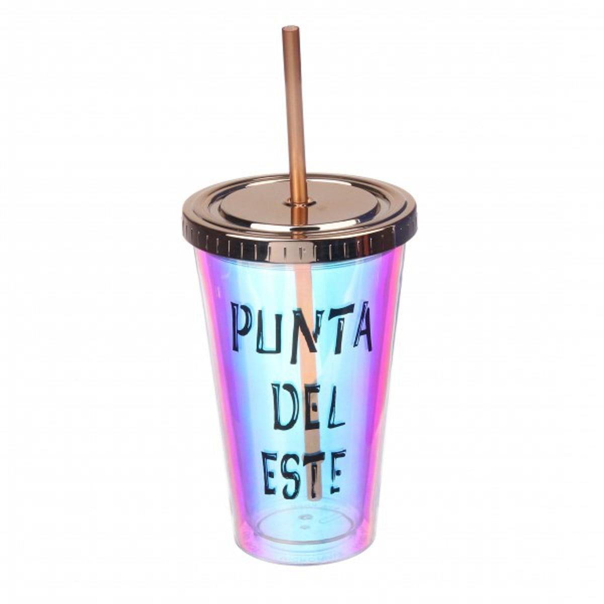 Стакан акриловый Punta Del Este с трубочкой 450 мл (69-1431)