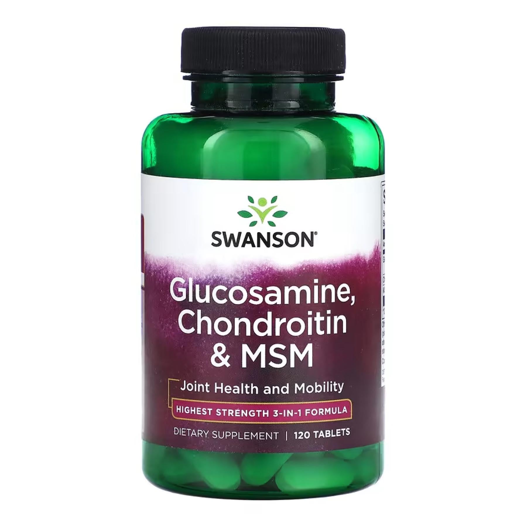 Хондропротектор Swanson Glucosamine Chondroitin&Msm Highest Strength 3в1 Formula 120 tabs